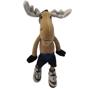 12" Plush Moose Wearing Sneaker Shoes Shorts